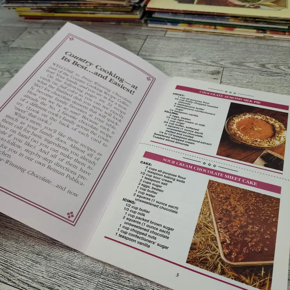 Country Cooking Prize-Winning Chocolate RECIPE CARDS Collection Cookbook Booklet